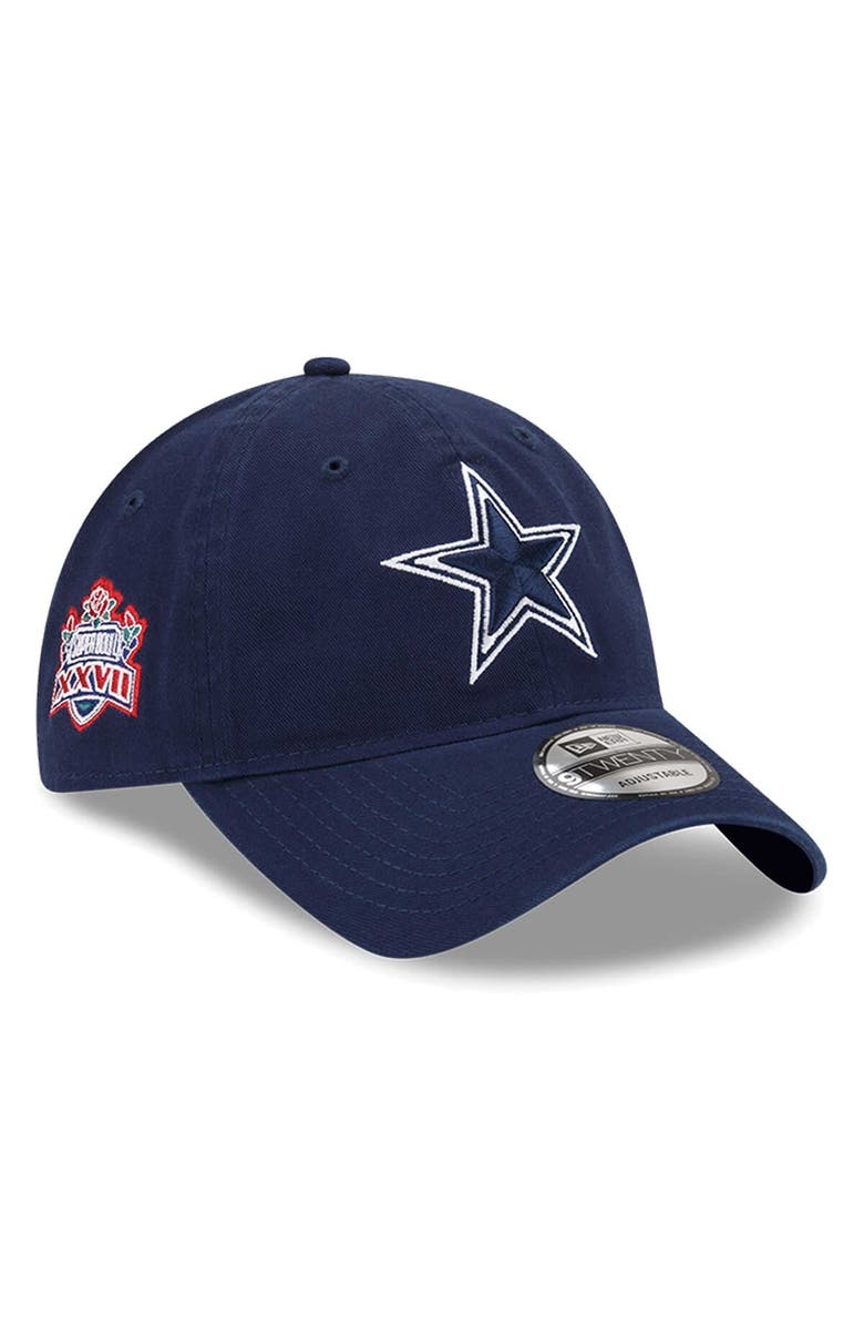 New Era Men's New Era Navy Dallas Cowboys Distinct 9TWENTY Adjustable Hat, Main, color,