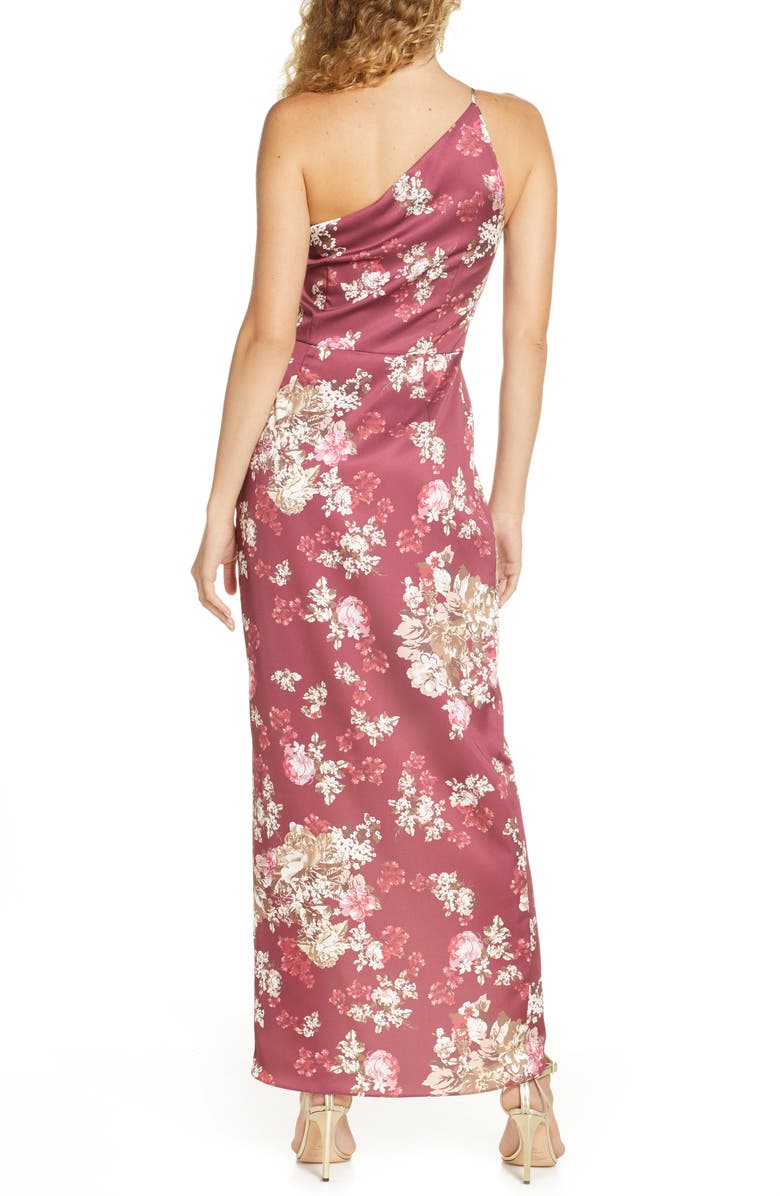 WAYF The Lainey Floral One-Shoulder Twist Gown, Alternate, color,