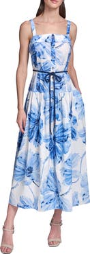 KARL LAGERFELD PARIS Floral Print Sleeveless Dress