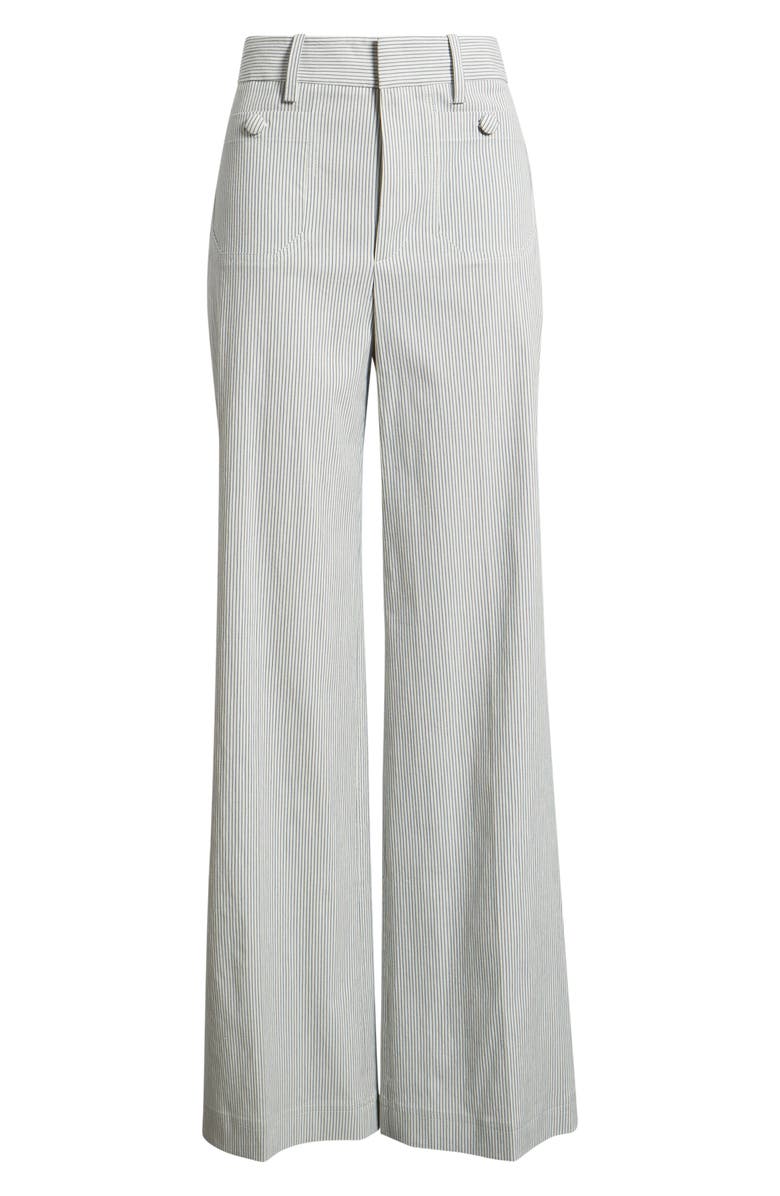 FRAME The Modernist Stripe Button Pocket High Waist Wide Leg Pants, Alternate, color, Navy Multi