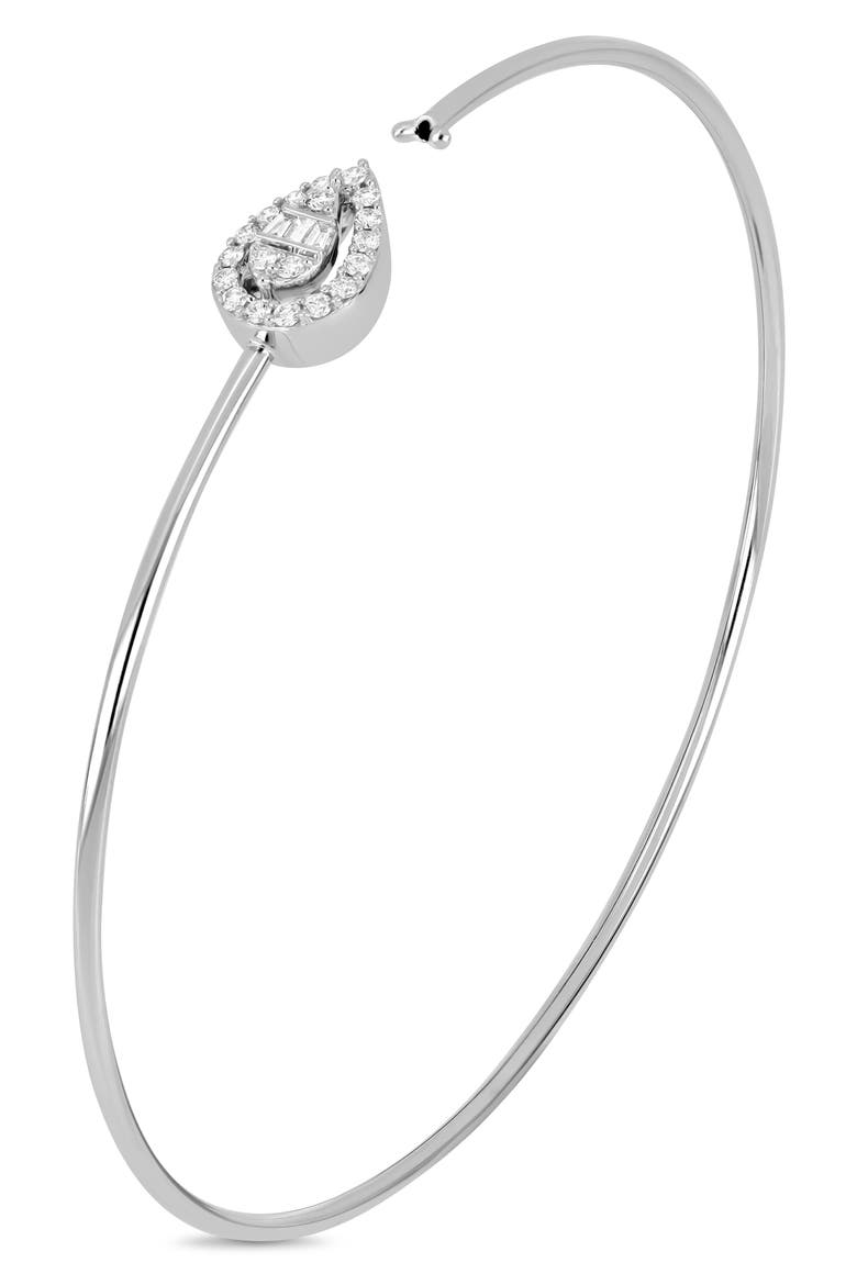 18K Gold Mika Diamond Bangle Bracelet, Alternate, color, 18K WHITE GOLD/ DIAMOND