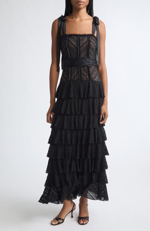 Sabrina Lace Tiered Maxi Dress