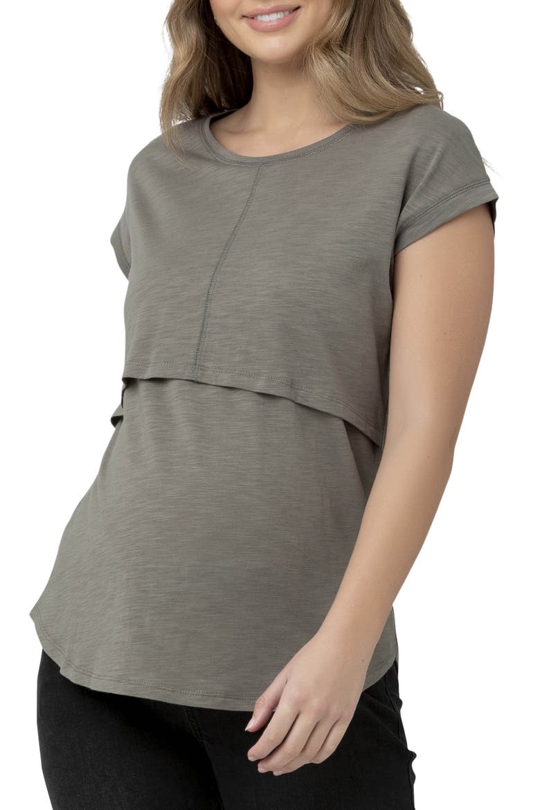 Richie Nursing Shirt, Main, color, MOSS