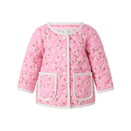 Rachel Riley Mini Daisy Bias Trim Jacket In Pink