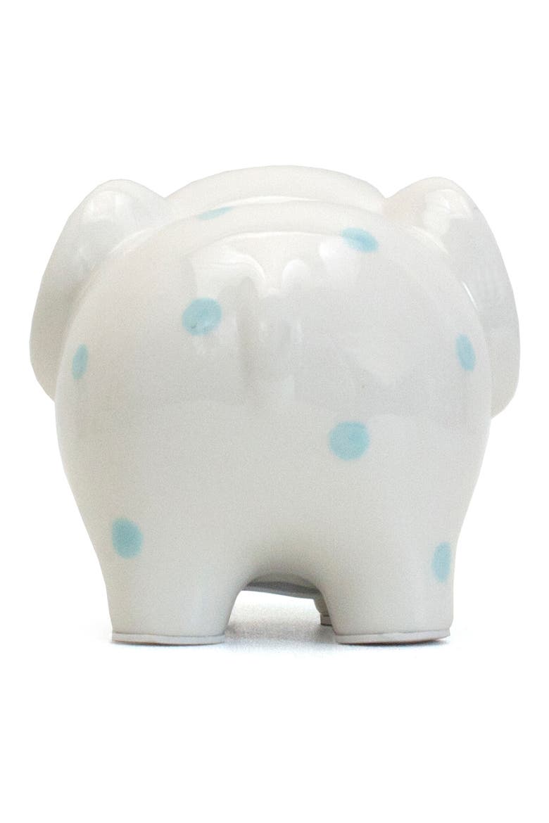 Polka Dot Elephant Bank, Alternate, color, BLUE