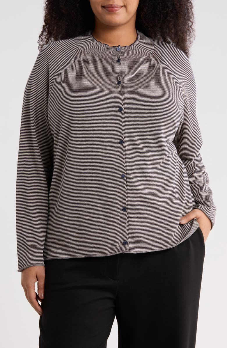 Eileen Fisher Organic Linen & Organic Cotton Cardigan, Alternate, color,