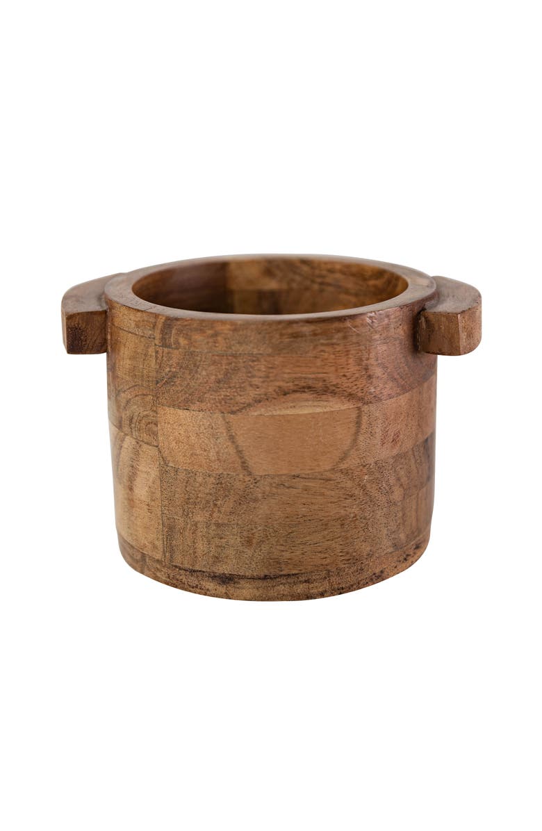 Foreside Home and Garden 3.25" x 4" Benson Rustic Acacia Wood Small Decorative Pinch Bowl Dish, Main, color, Brown