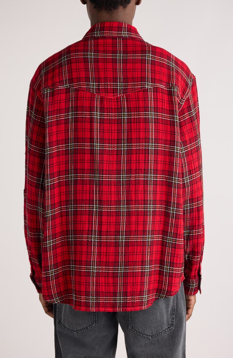 Isabel Marant Panema Plaid Cotton Snap-Up Shirt, Alternate, color, 