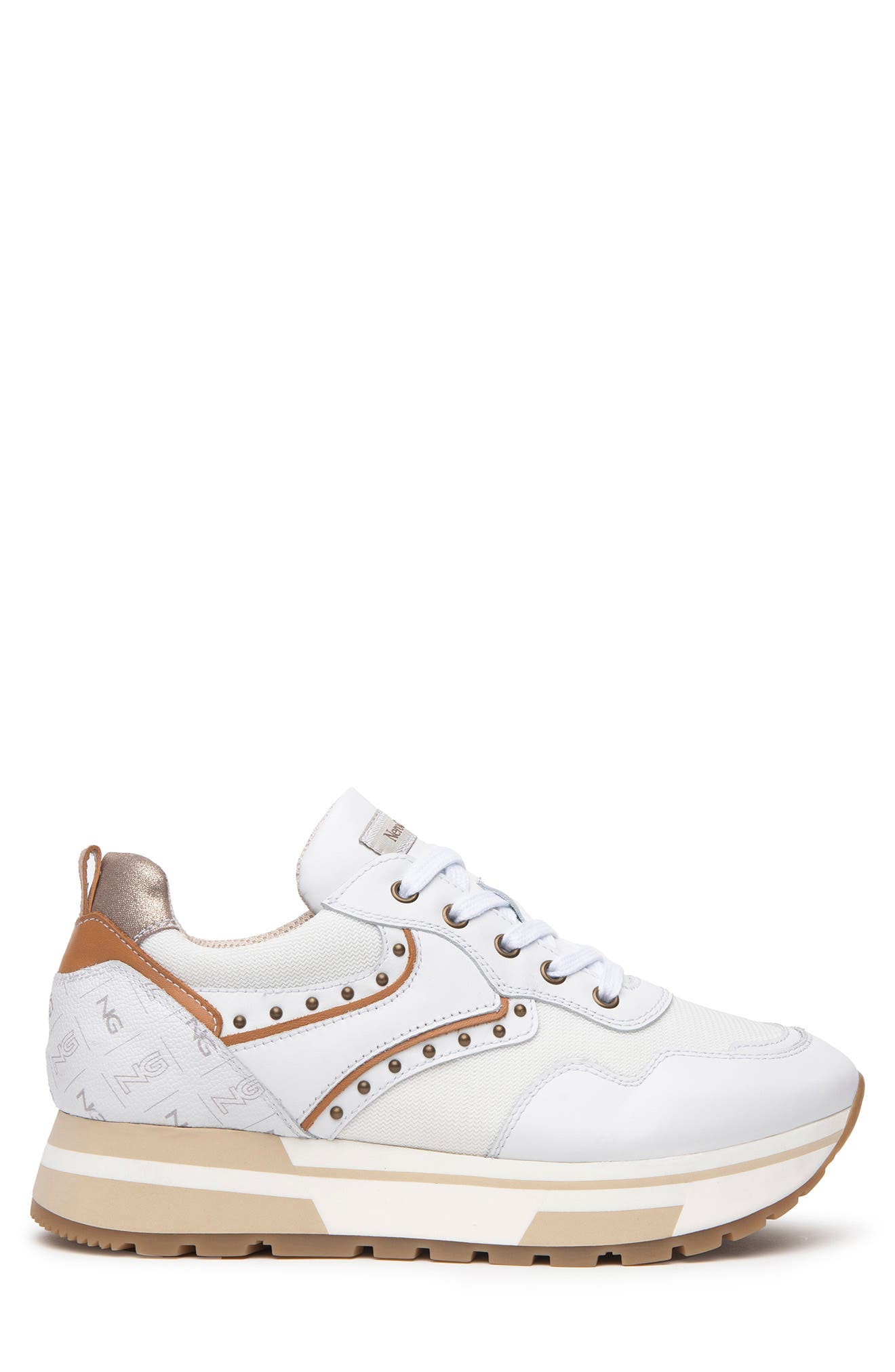 NeroGiardini Retro Stud Platform Sneaker, Alternate, color, 