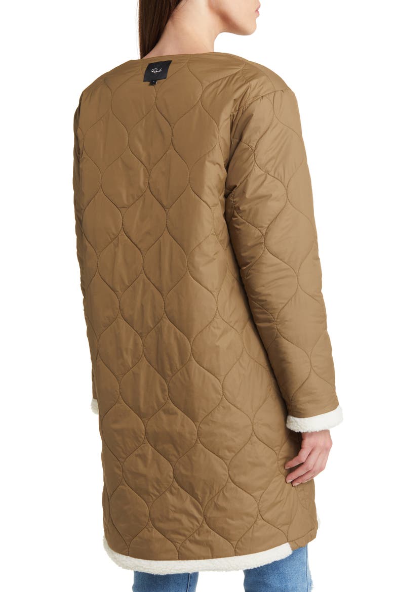 Granger Reversible Quilted High Pile Fleece Coat, Alternate, color, IVORY OLIVE MIX