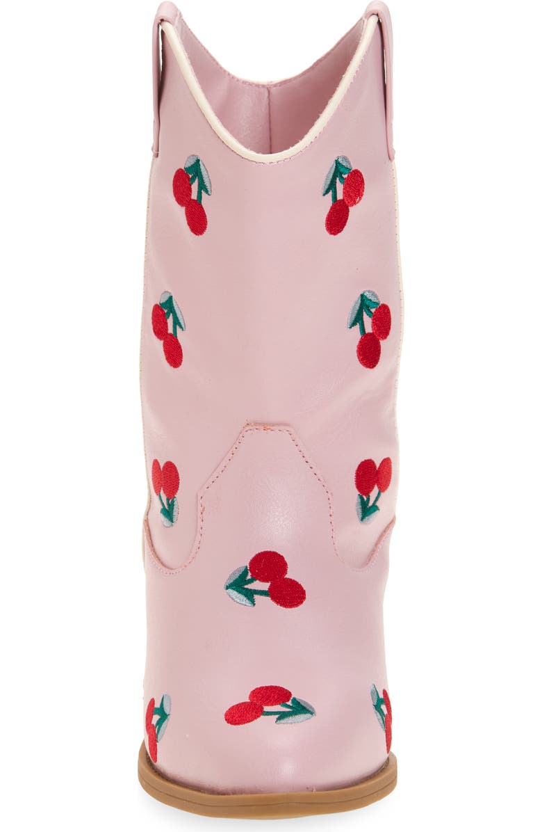 Tucker + Tate Kids' Cher Cherry Embroidered Western Boot, Alternate, color,