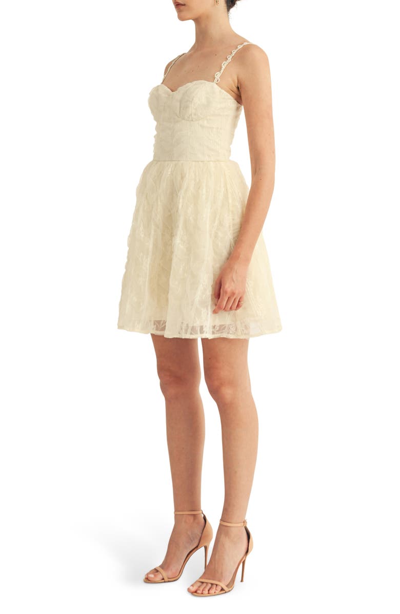 Arose Studio Love Bustier Fit & Flare Dress, Alternate, color, Cream