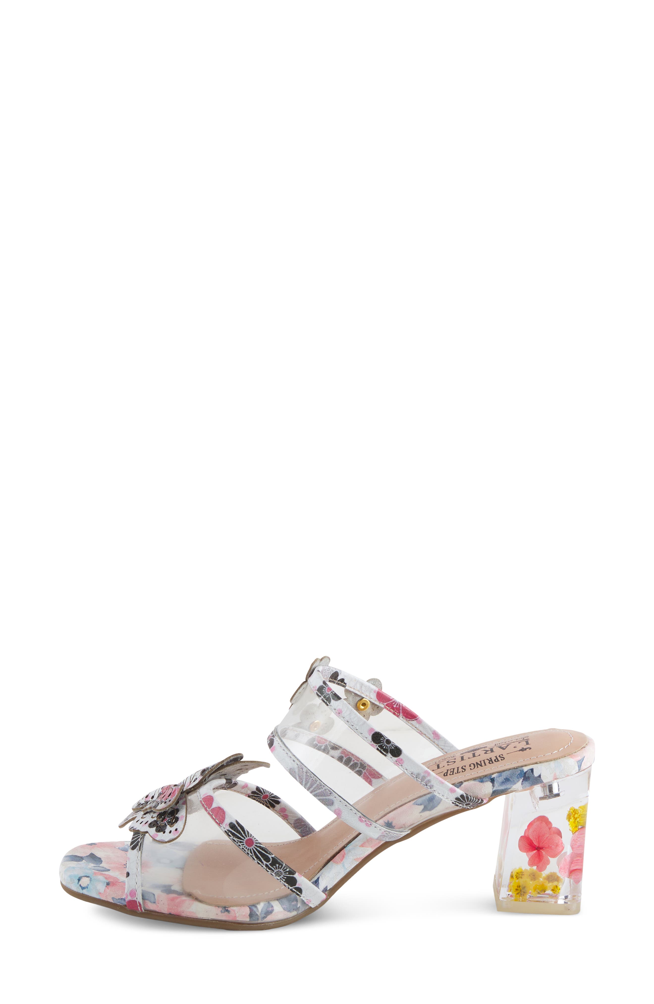 L'Artiste by Spring Step Adored Floral Appliqué Slide Sandal, Alternate, color, 