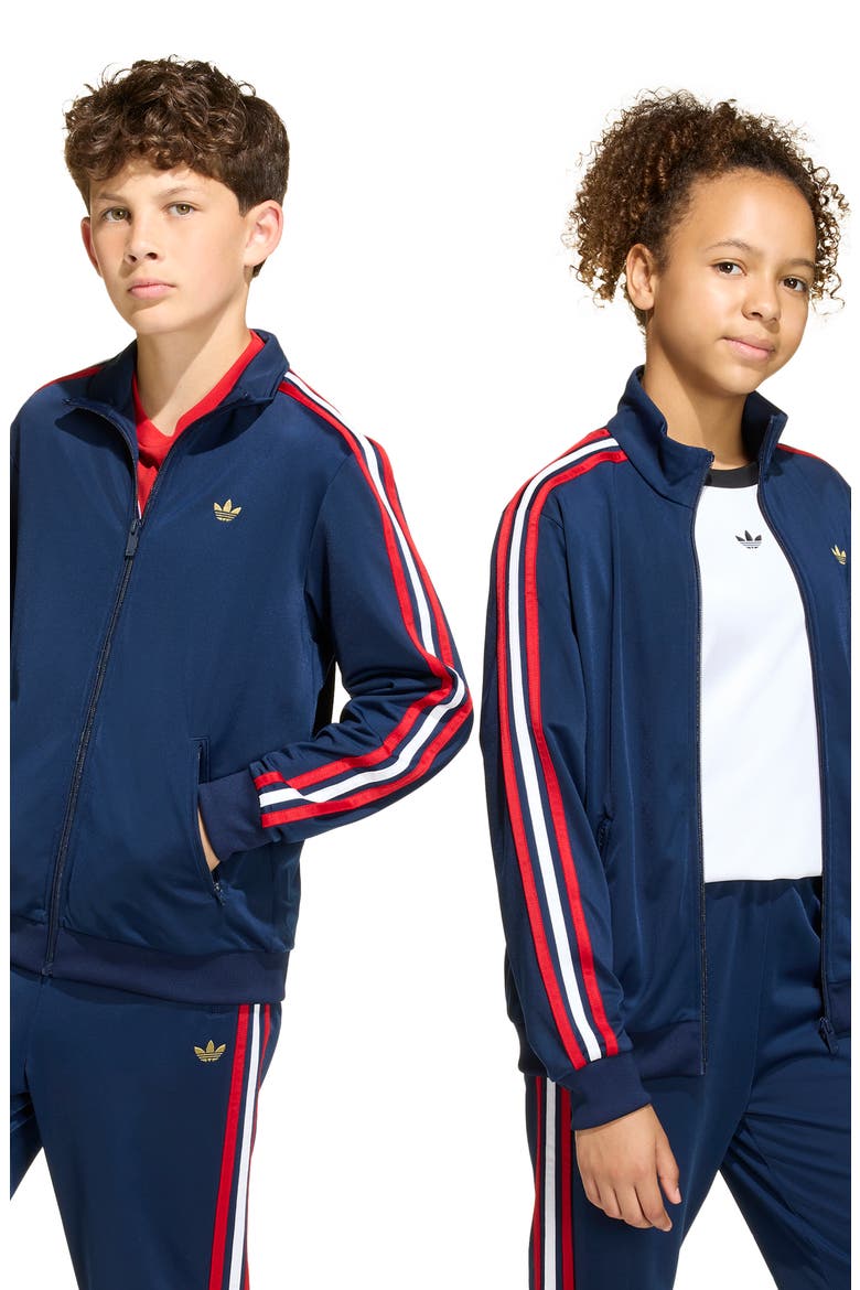 Kids' Firebird Recycled Polyester Track Jacket, Alternate, color, NIGHT INDIGO/DARK FOOTBALL GOLD