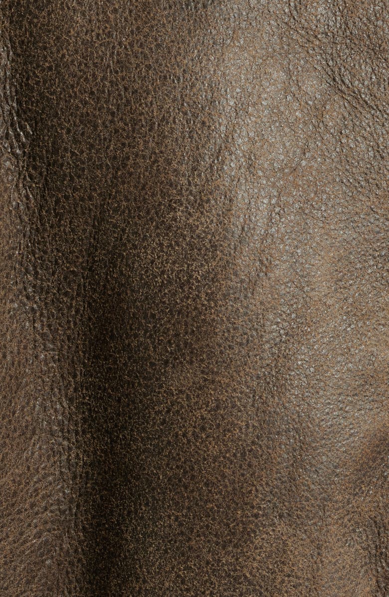 Schott NYC Genuine Shearling Lined Bomber Jacket, Alternate, color, Brown