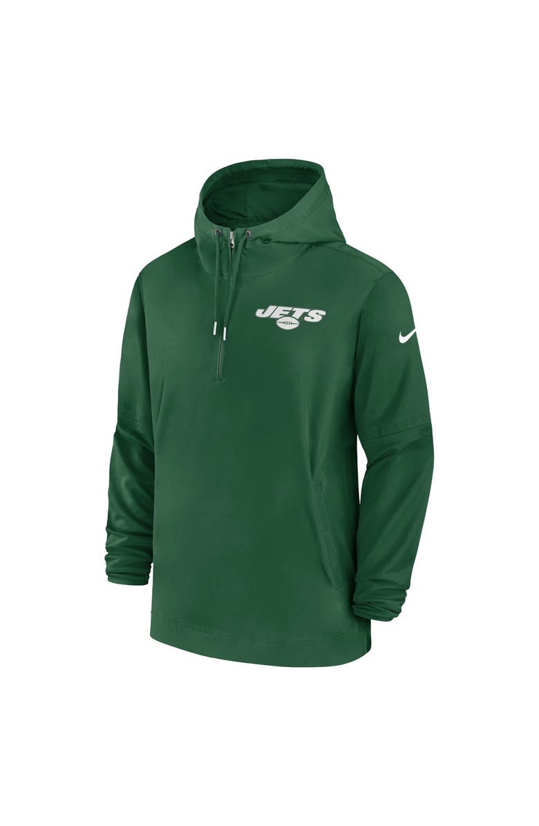 Nike Men's Nike Green New York Jets Sideline Half-Zip Hoodie, Alternate, color, 