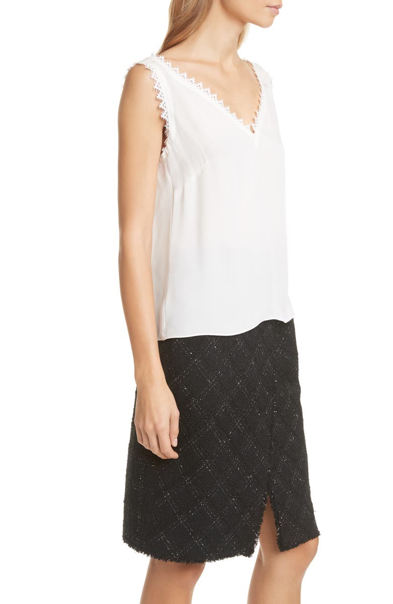 Tailored by Rebecca Taylor Lace Detail Silk Tank, Alternate, color, 