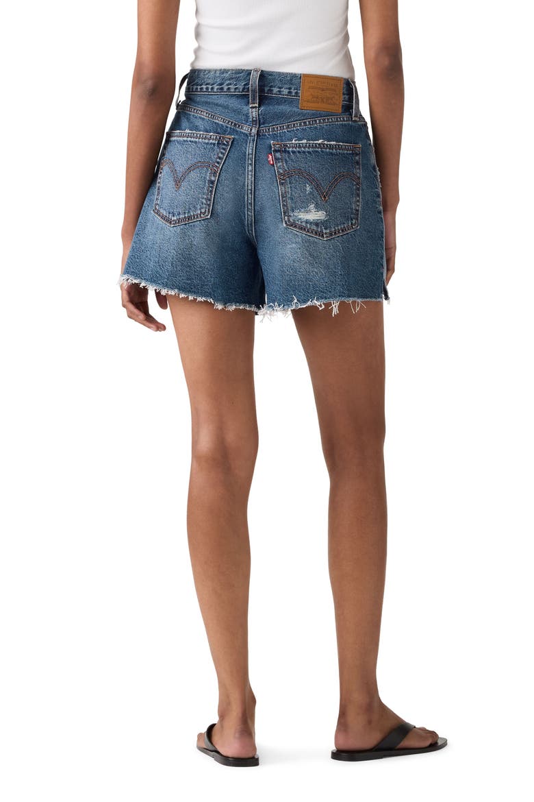 Ribcage High Waist A-Line Cutoff Denim Shorts, Alternate, color, LIKE IT LOVE IT