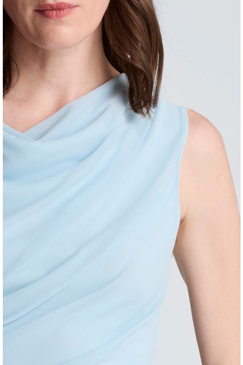 Ruched Sleeveless Midi Dress, Alternate, color, TRANQUIL BLUE