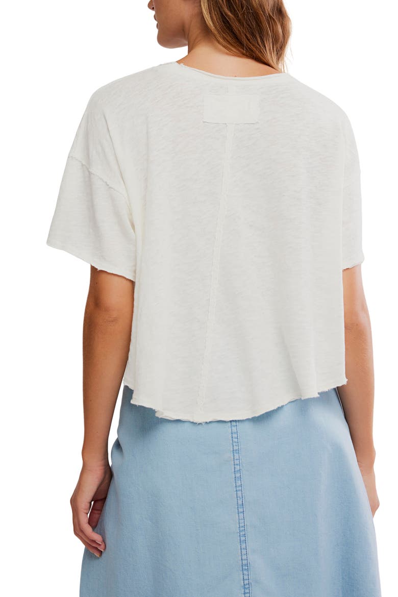 Elsie Linen & Cotton Slub Jersey Swing T-Shirt, Alternate, color, WHISPER WHITE