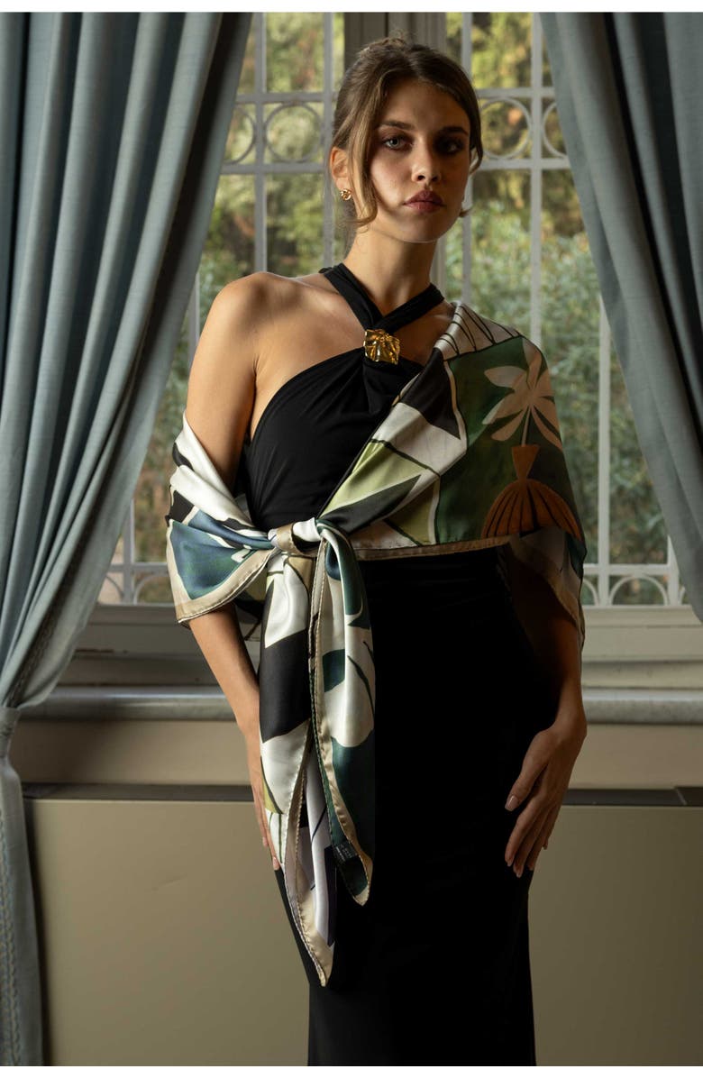 Elizabetta Lydia - Silk Scarf Shawl for Women, Alternate, color, White