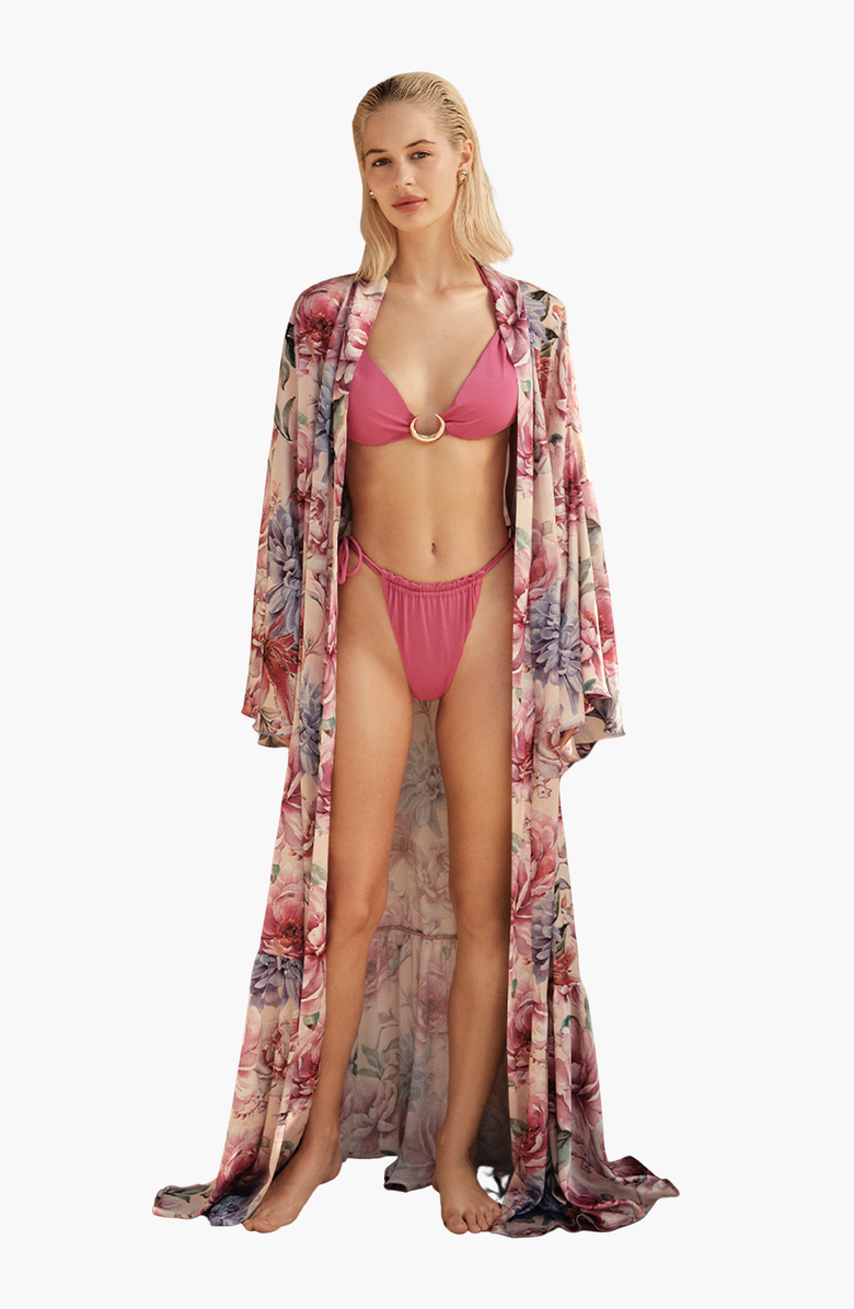 Luna B RHEA Long Kimono, Main, color, Floral Pink