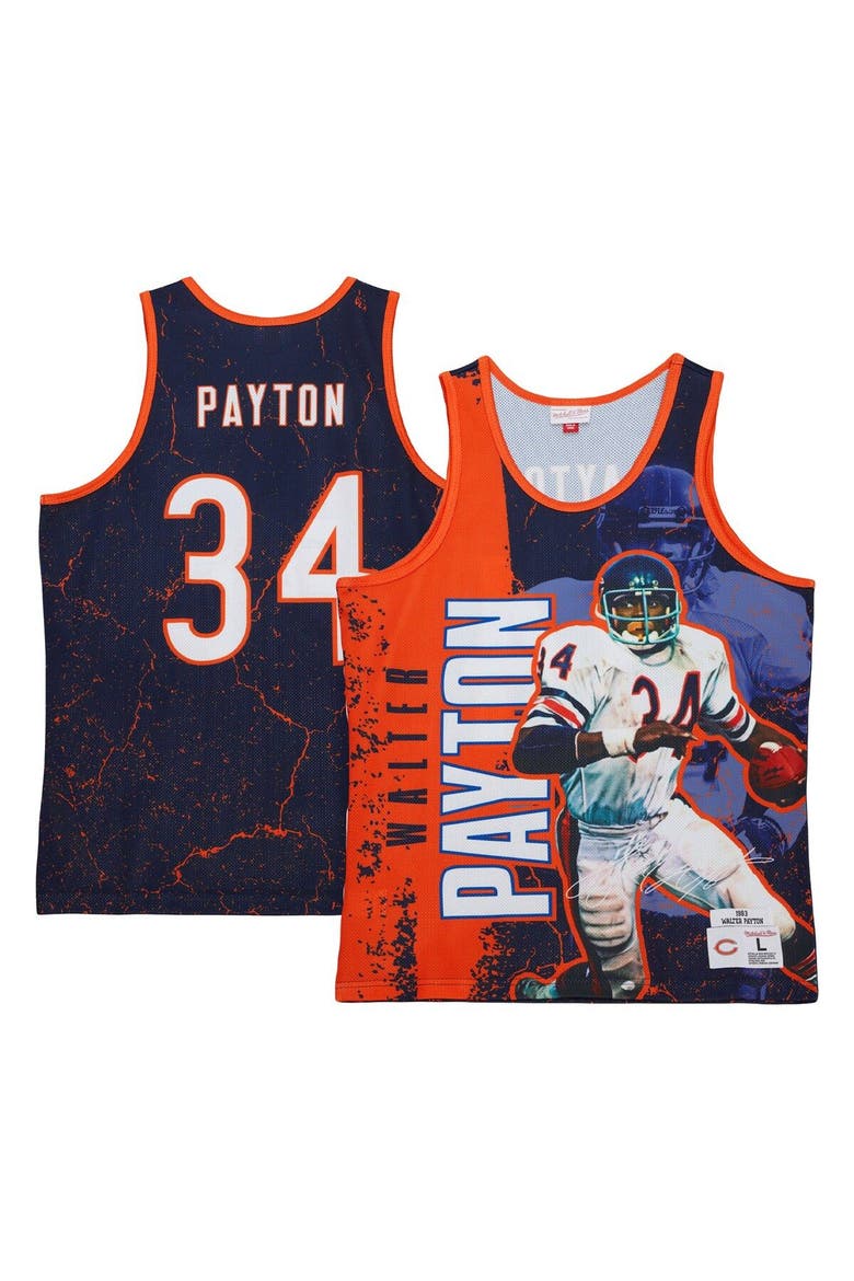 Men's Mitchell & Ness Walter Payton Navy Chicago Bears 1983 Player Burst Tank Top, Main, color, Navy