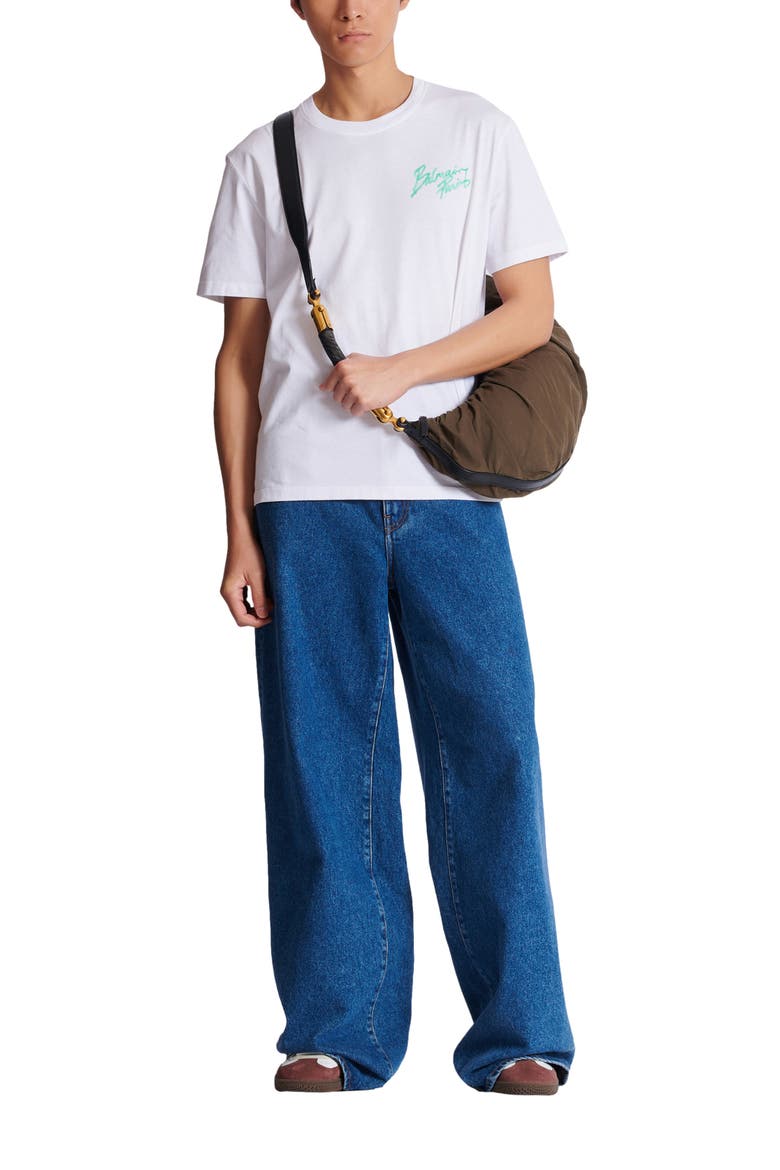 Printed cotton T-shirt, Alternate, color, white