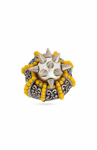 Gucci Faux Pearl & Resin Cocktail Ring