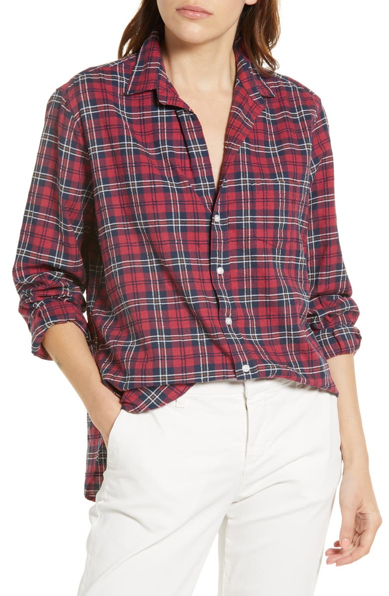 Frank & Eileen Eileen Plaid Cotton Button-Up Shirt, Main, color, Red Plaid