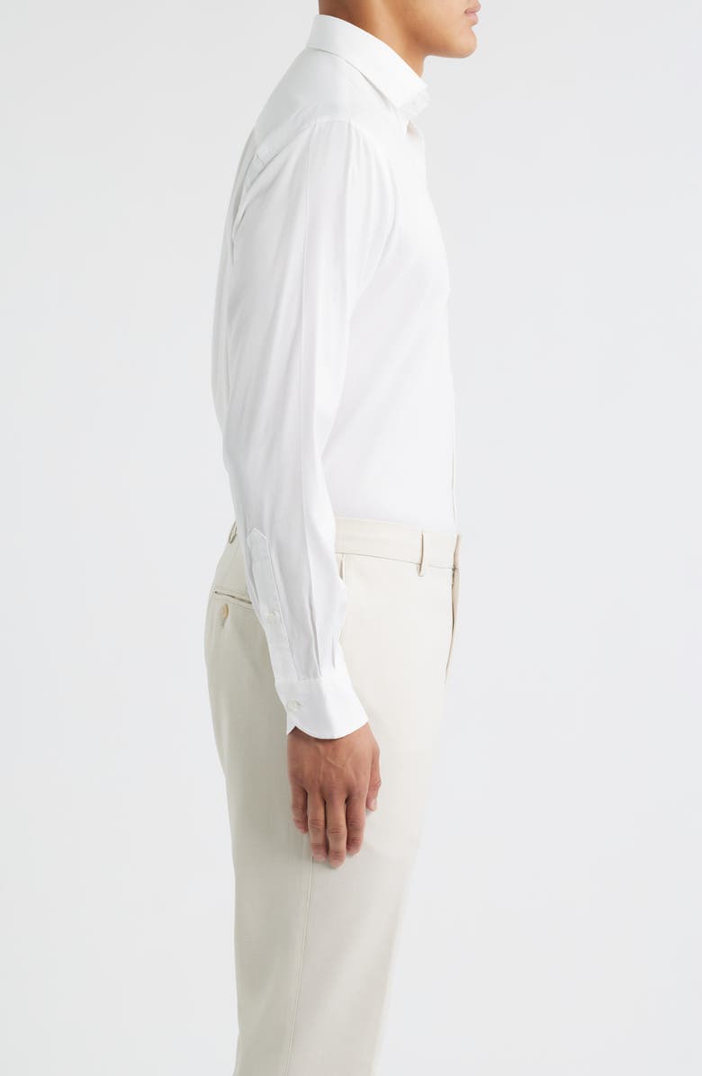 Peter Millar Campbell Solid Stretch Cotton & Modal Blend Button-Down Shirt, Alternate, color, White