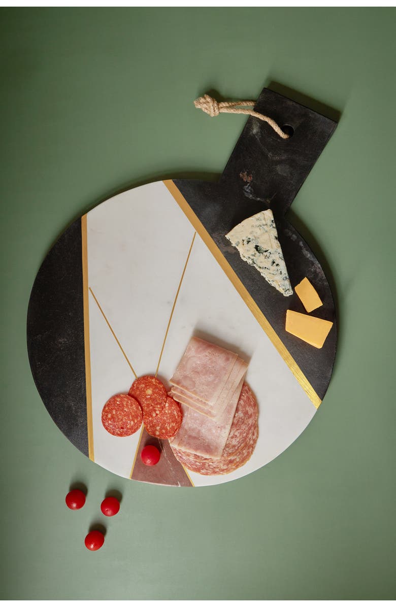 GAURI KOHLI Sardinia Marble Cheese Board, Alternate, color, White