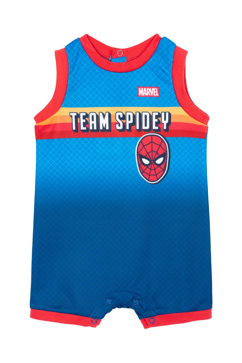 Spider-Man Basketball Romper and Headband Set, Alternate, color, Spider Man Navy Blue