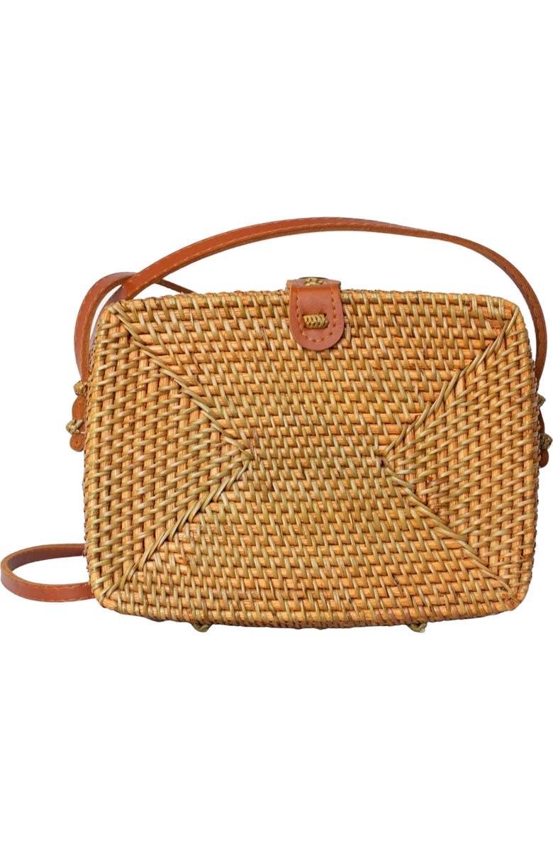 Jelavu Rae Handwoven Rattan Crossbody Bag, Main, color, Tan
