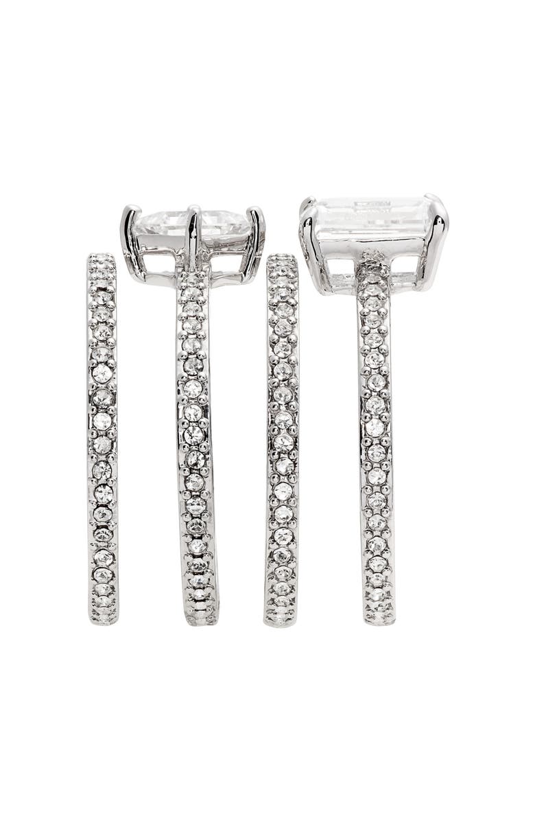 Nordstrom Cubic Zirconia Set of 4 Stacking Rings, Alternate, color, 