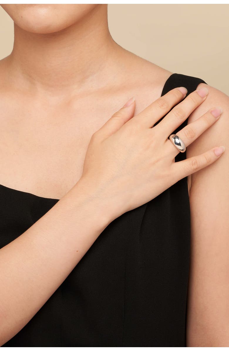 Oradina Sterling Silver Bold High Polish Dome Band, Alternate, color, Sterling Silver