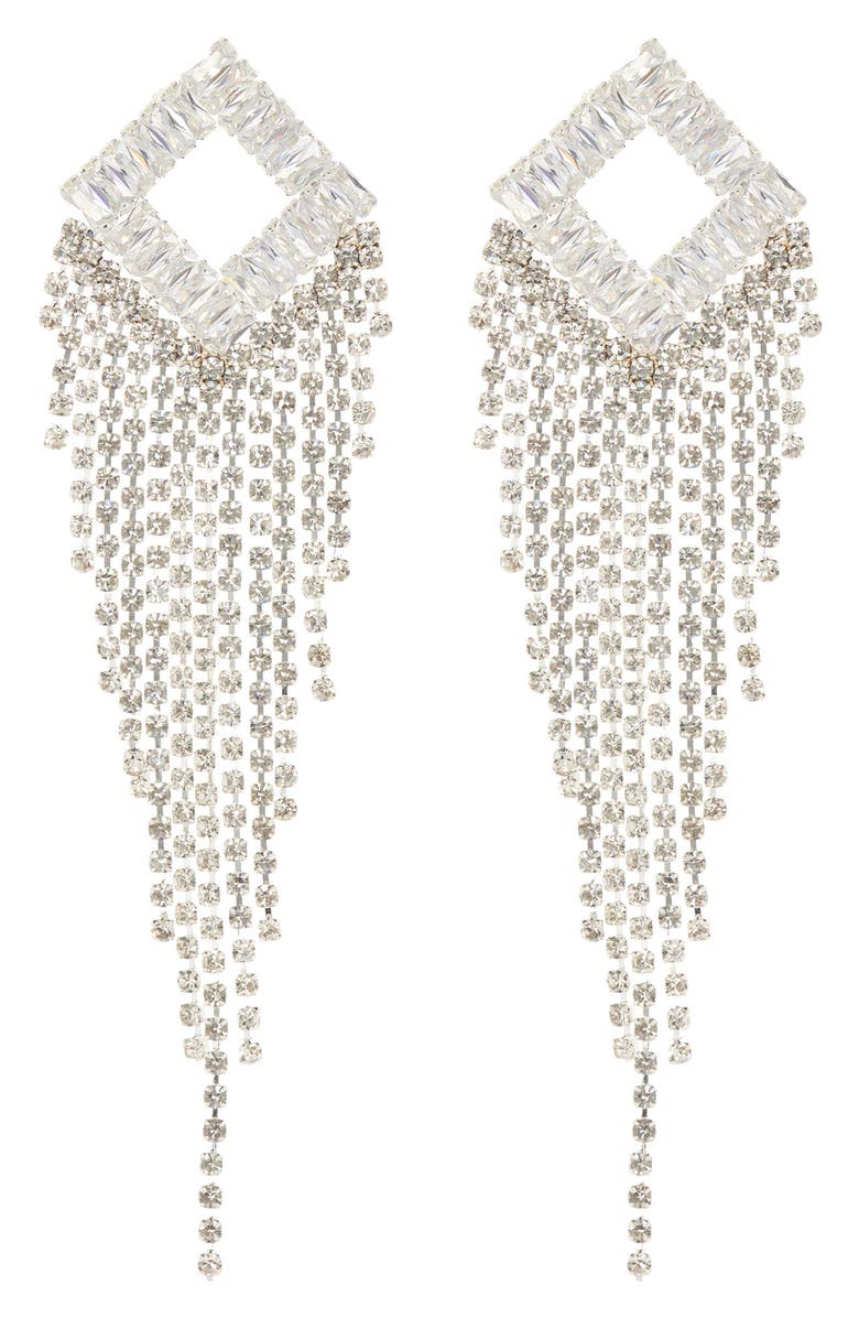 NATASHA Cubic Zirconia Crystal Fringe Drop Earrings, Main, color, 