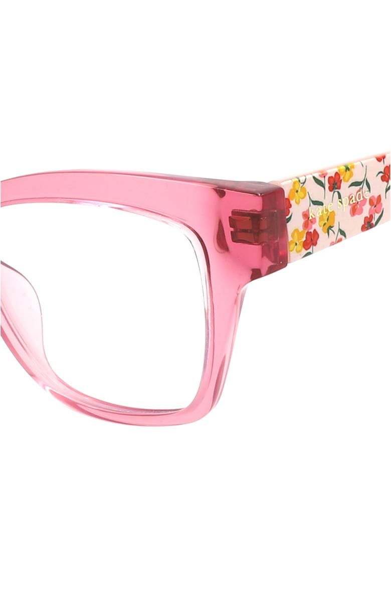 Kate Spade New York myno 50mm cat eye blue light blocking reading glasses, Alternate, color, Pink/ Blue As