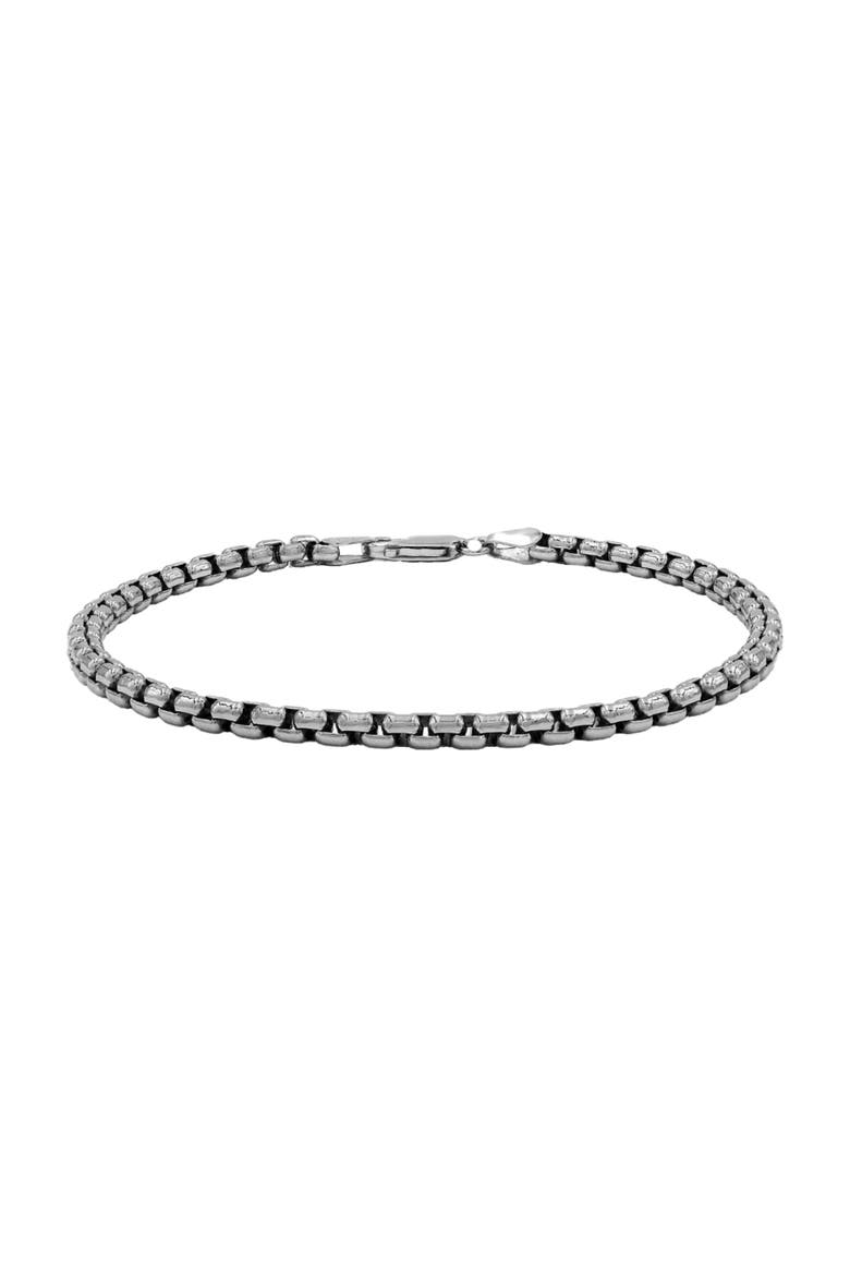 Sterling Silver Round Box Bracelet, Main, color, Silver