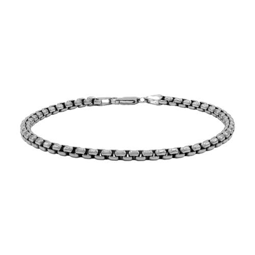 Donatello Gian Sterling Silver Round Box Bracelet In Silver