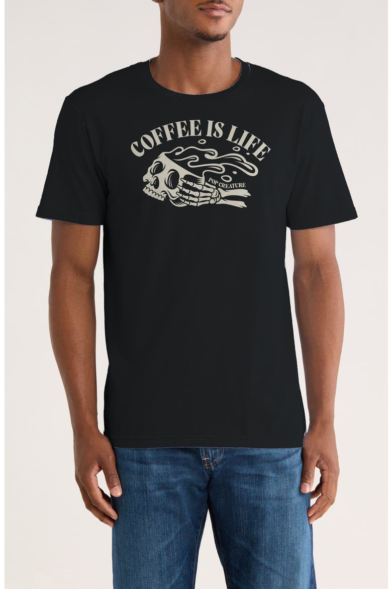 Coffee is Life Graphic T-Shirt, Main, color, BLACK