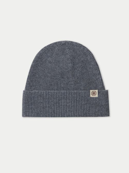 Gobi Cashmere Cashmere Rib Knit Beanie In Gray