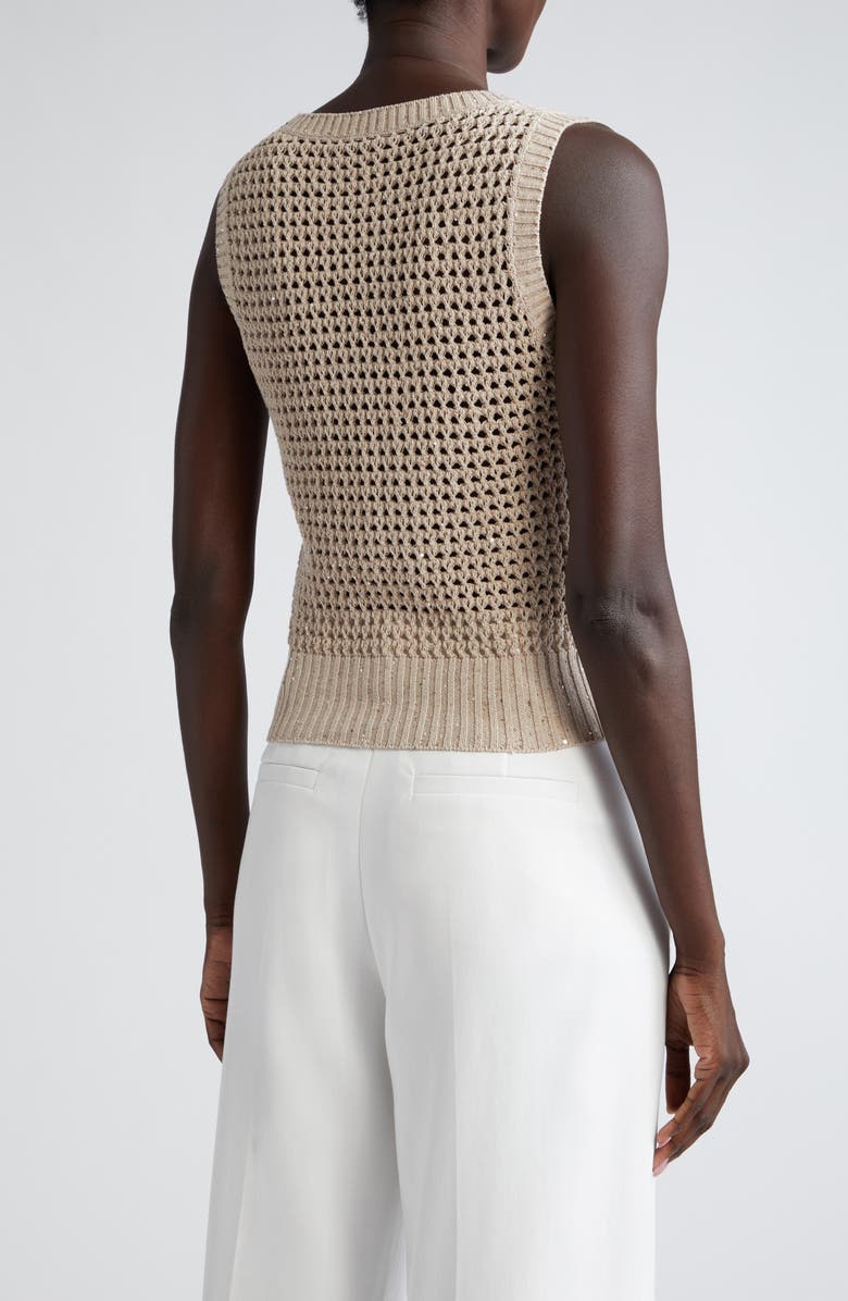 Brunello Cucinelli Dazzling Net Sweater Vest, Alternate, color, 