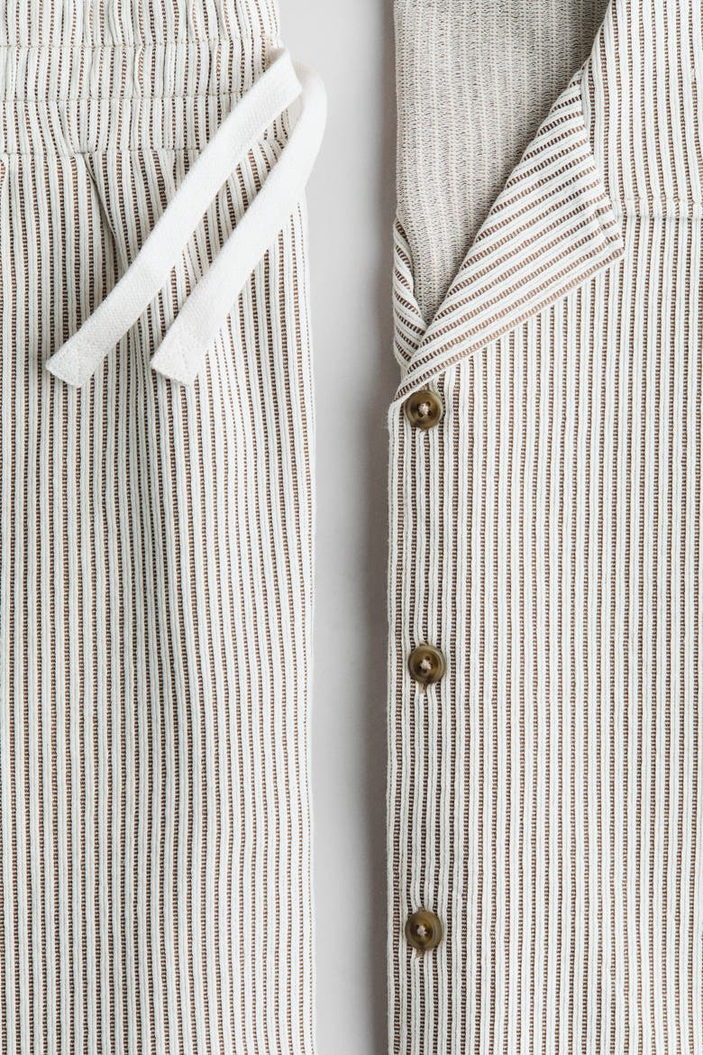 2-piece Textured Jersey Set, Alternate, color, Brown/striped