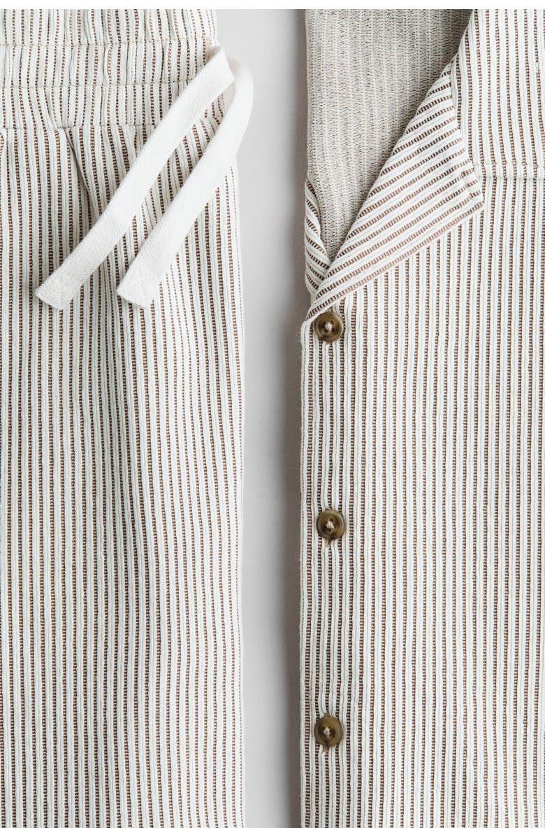 H&M 2-piece Textured Jersey Set, Alternate, color, Brown/Striped