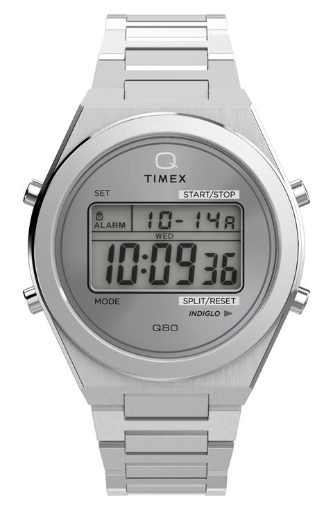 Q Timex Continental Q80 Digital Bracelet Watch, 39mm