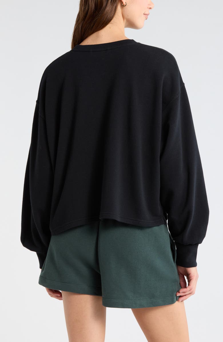 Zella Go Easy Crewneck Sweatshirt, Alternate, color, Black