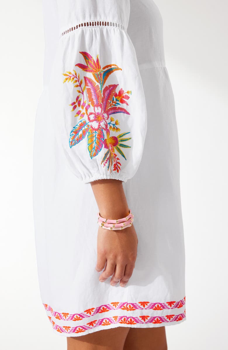 Tommy Bahama St. Lucia Tropical Long Sleeve Embroidered Cover-Up Dress, Alternate, color, 