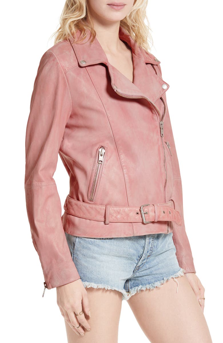 Free People Leather Moto Jacket, Alternate, color,