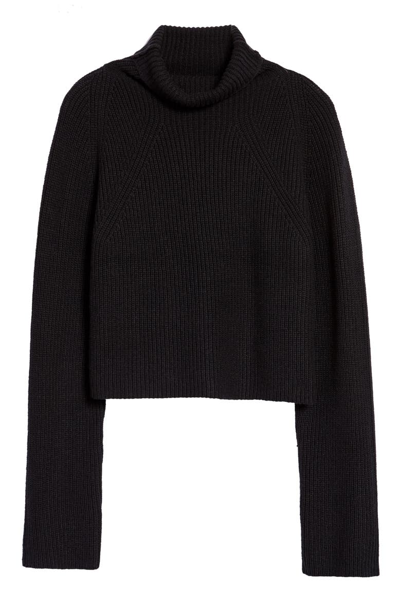 Transfer Stitch Turtleneck Sweater, Main, color, BLACK